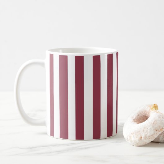 Rosa Streifen Kaffeetasse (Mit Donut)