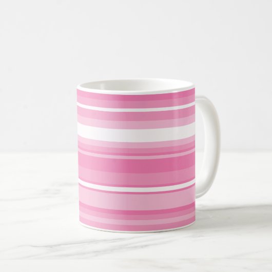 Rosa Streifen Kaffeetasse (VorderseiteRechts)