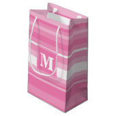 Rosa Streifen Kleine Geschenktüte (Rückseite Schrägansicht)