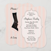 Rosa-Streifen-Korsett-Wäsche-Duschen-Einladung Einladung (Vorne/Hinten)