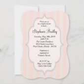 Rosa-Streifen-Korsett-Wäsche-Duschen-Einladung Einladung (Vorderseite)