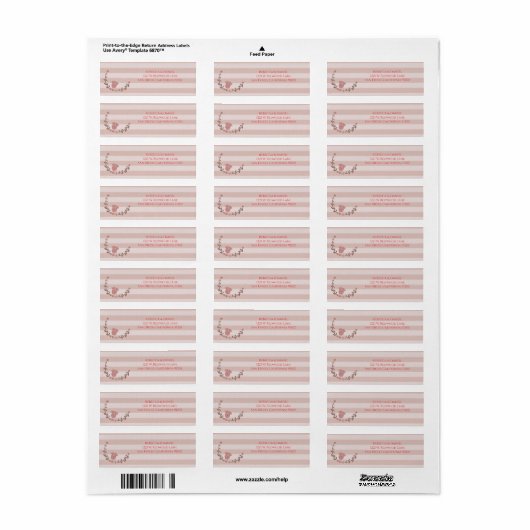 Rosa Streifen Kranz Adresse (Vorne)