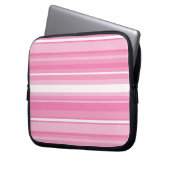 Rosa Streifen Laptopschutzhülle (Vorderseite Links)