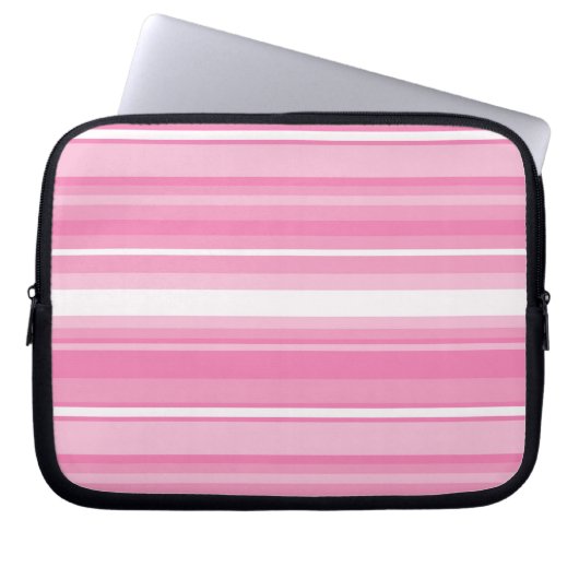 Rosa Streifen Laptopschutzhülle (Vorderseite)