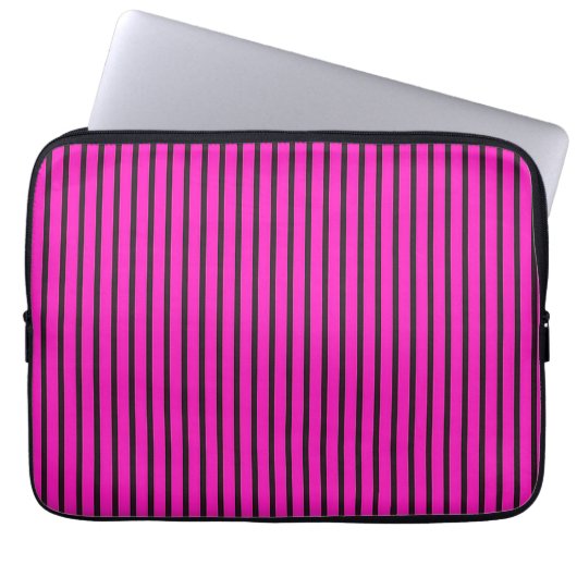 Rosa Streifen Laptopschutzhülle (Vorderseite)
