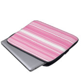 Rosa Streifen Laptopschutzhülle (Vorne Knopf)