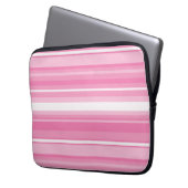 Rosa Streifen Laptopschutzhülle (Vorderseite Links)
