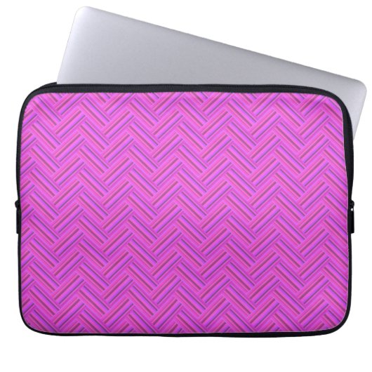Rosa Streifen Laptopschutzhülle (Vorderseite)