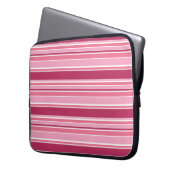 Rosa Streifen Laptopschutzhülle (Vorderseite Links)