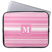 Rosa Streifen Laptopschutzhülle (Vorderseite)