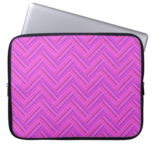 Rosa Streifen Laptopschutzhülle (Vorderseite)