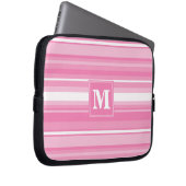 Rosa Streifen Laptopschutzhülle (Vorne Rechts)
