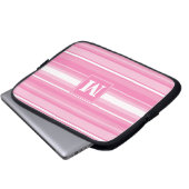 Rosa Streifen Laptopschutzhülle (Vorne Knopf)