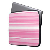 Rosa Streifen Laptopschutzhülle (Vorderseite Links)