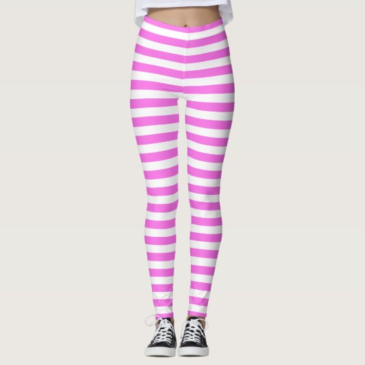 Rosa Streifen Leggings (Vorderseite)