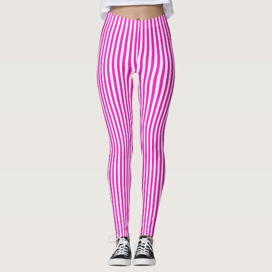 Rosa Streifen Leggings (Vorderseite)