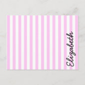 Rosa Streifen, Linien, Streifen, Ihr Name Postkarte (Vorderseite)