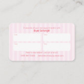 Rosa Streifen-Make-upverabredungs-Karte mit Terminkarte (Rückseite)