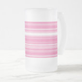 Rosa Streifen Mattglas Bierglas (VorderseiteRechts)