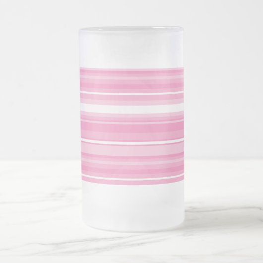 Rosa Streifen Mattglas Bierglas (Mittel)