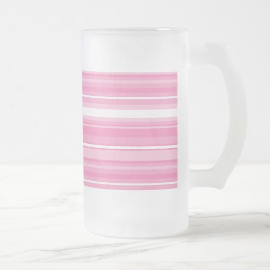 Rosa Streifen Mattglas Bierglas (Rechts)