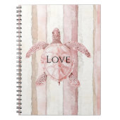 Rosa Streifen Meeresschildkröte Notizblock (Vorderseite)