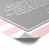 Rosa Streifen mit Bow Baby Showbook Poster (Ecke)