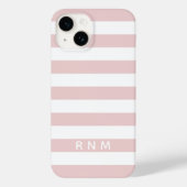Rosa Streifen mit Name oder Monogramm Set 14 Case-Mate iPhone Hülle (Rückseite)