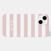 Rosa Streifen mit Name oder Monogramm Set 14 Case-Mate iPhone Hülle (Rückseite (Horizontal))
