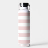 Rosa Streifen mit Namen oder Monogramm Set Trinkflasche (Rückseite)