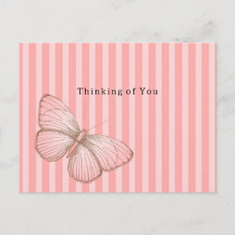 Rosa Streifen mit Schmetterling In Gedanken an dic Postkarte