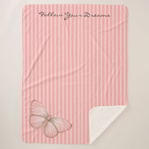 Rosa Streifen mit Schmetterling Sherpadecke