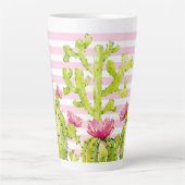 Rosa Streifen mit spitzen Birnen Kakteen Wasserfar Milchtasse (Vorderseite)