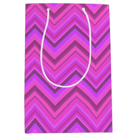 Rosa Streifen Mittlere Geschenktüte (Vorderseite)