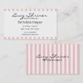 Rosa Streifen-Mode-hübsche Geschäfts-Karte Visitenkarte (Vorne/Hinten)