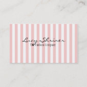 Rosa Streifen-Mode-hübsche Geschäfts-Karte Visitenkarte (Rückseite)