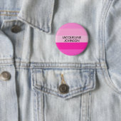 Rosa Streifen Moderne und feminine Monogrammbezeic Button (Beispiel)