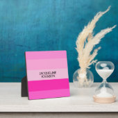 Rosa Streifen Moderne und feminine Monogrammbezeic Fotoplatte (InSitu)