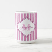 Rosa Streifen-Monogramm Kaffeetasse (Mittel)