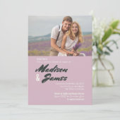 Rosa Streifen | Paare Dusche Einladungen (Stehend Vorderseite)