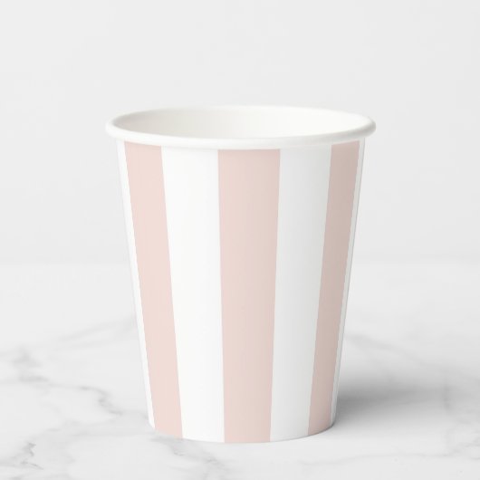 Rosa Streifen Pappbecher (Rückseite)