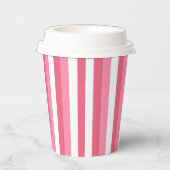Rosa Streifen Pappbecher (Rechts)