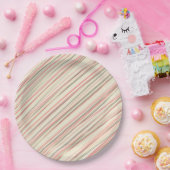 Rosa Streifen Pappteller (Party)