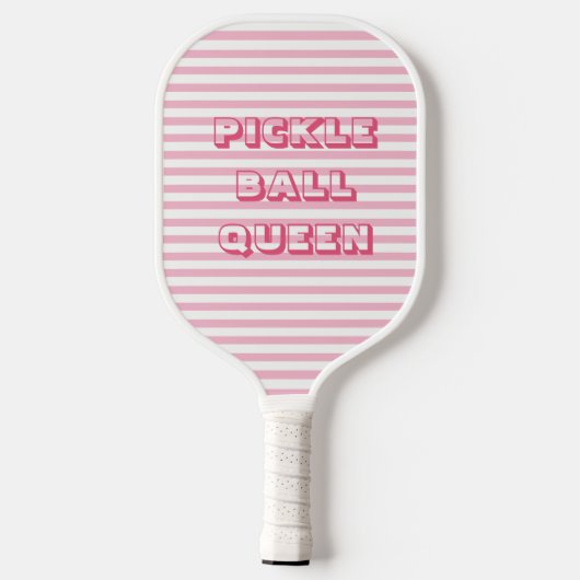 Rosa Streifen | Pickle Ball Queen Pickleball Schläger (Rückseite)