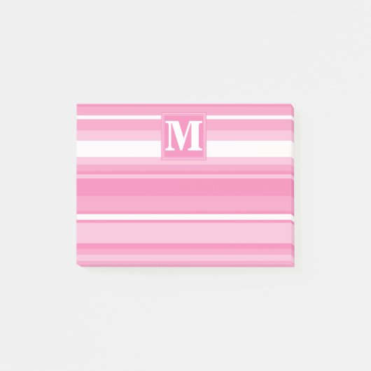 Rosa Streifen Post-it Klebezettel (Vorderseite)