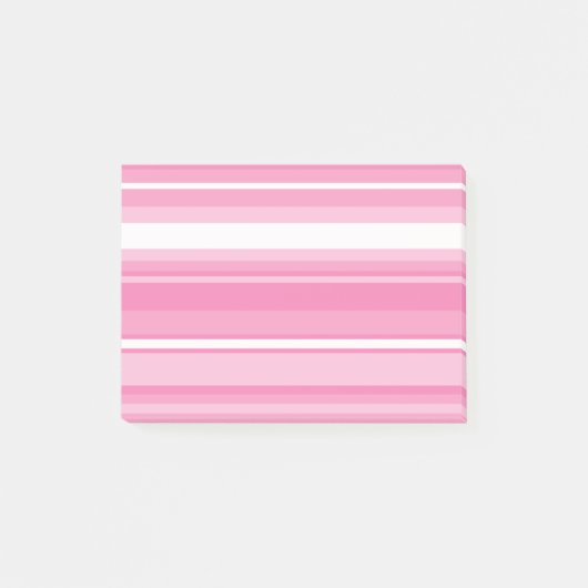 Rosa Streifen Post-it Klebezettel (Vorderseite)