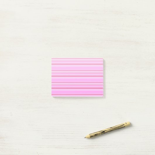 Rosa Streifen Post-it Klebezettel (Auf Schreibtisch)