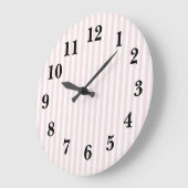 Rosa Streifen Preppy Large Clock Große Wanduhr (Winkel)