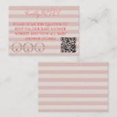 Rosa Streifen QR Code RSVP Mitteilungskarte (Vorne/Hinten)