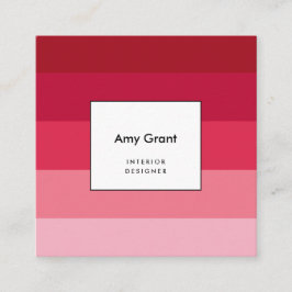 Rosa Streifen Quadratische Visitenkarte